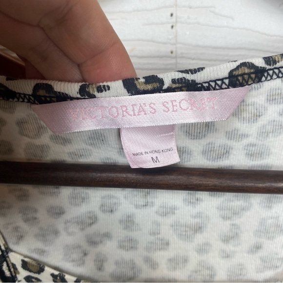 Victoria Secret White leopard Animal Print 3 pc sleep lounge wear - Picture 4 of 7